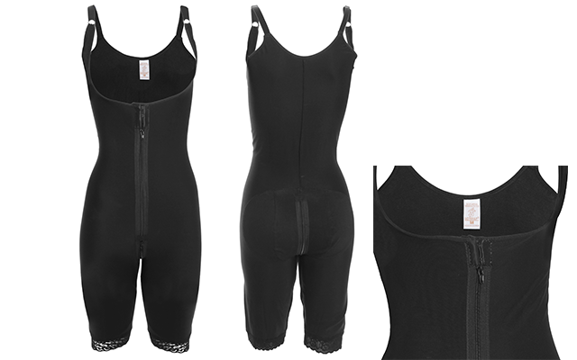 Faja Tiranta Alto Espalda A La Rodilla Negro